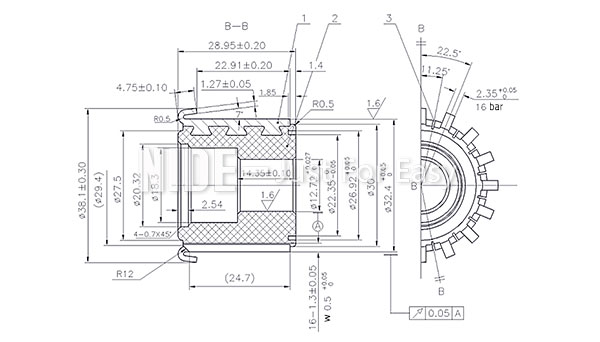 Type commutateur de canalisation verticale de démarreur de segments du commutateur 32 de moteur de C.C à C.A. pour la machine-outil armature-94